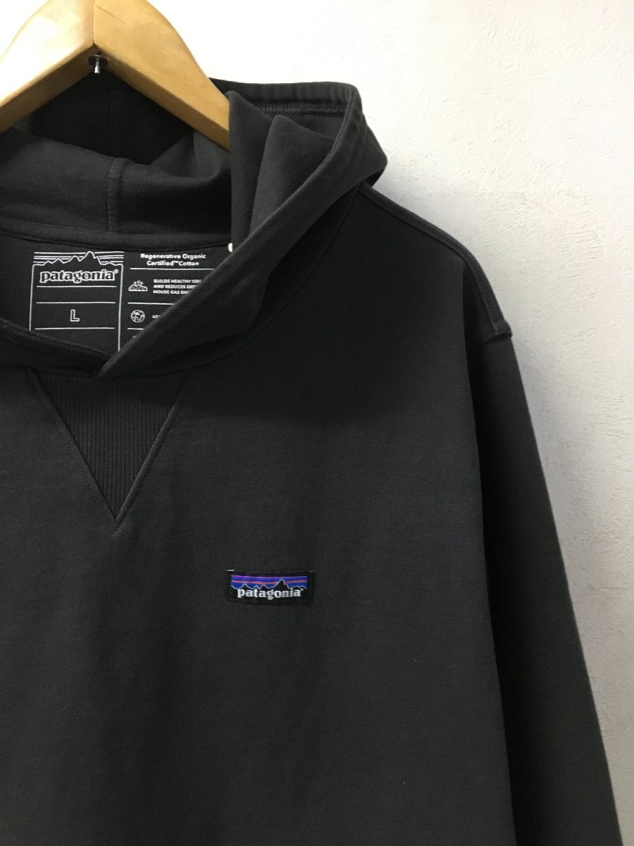 ◆国内正規 Patagonia パタゴニア 2023年製 REGENERATIVE ORGANIC COTTON HOODY　ロゴ　スウェット パーカー L INBK 26330_画像2