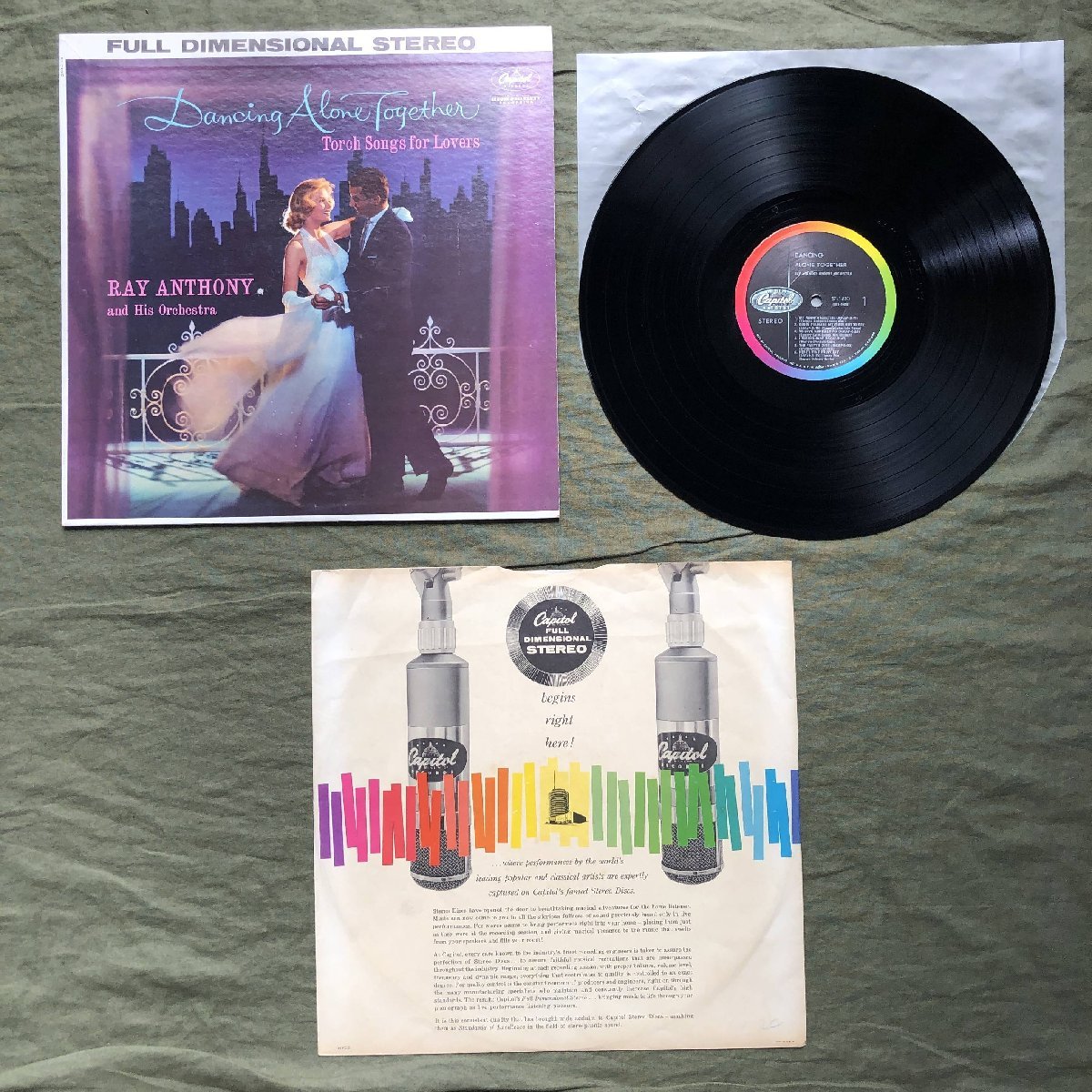 原信夫Collection 激レア 1960年 米国 本国オリジナルリリース盤 Ray Anthony & His Orchestra LPレコード Dancing Alone Togetherの画像5