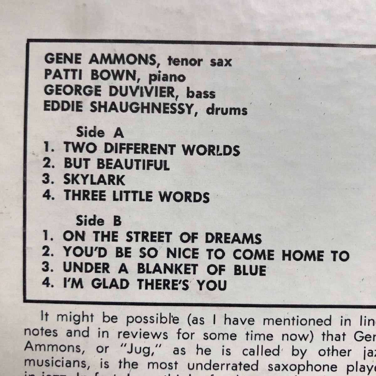 原信夫Collection 美盤 激レア 1963年 米国 本国初盤 Gene Ammons LPレコード The Soulful Moods Of Gene Ammons: Patti Bown,の画像6