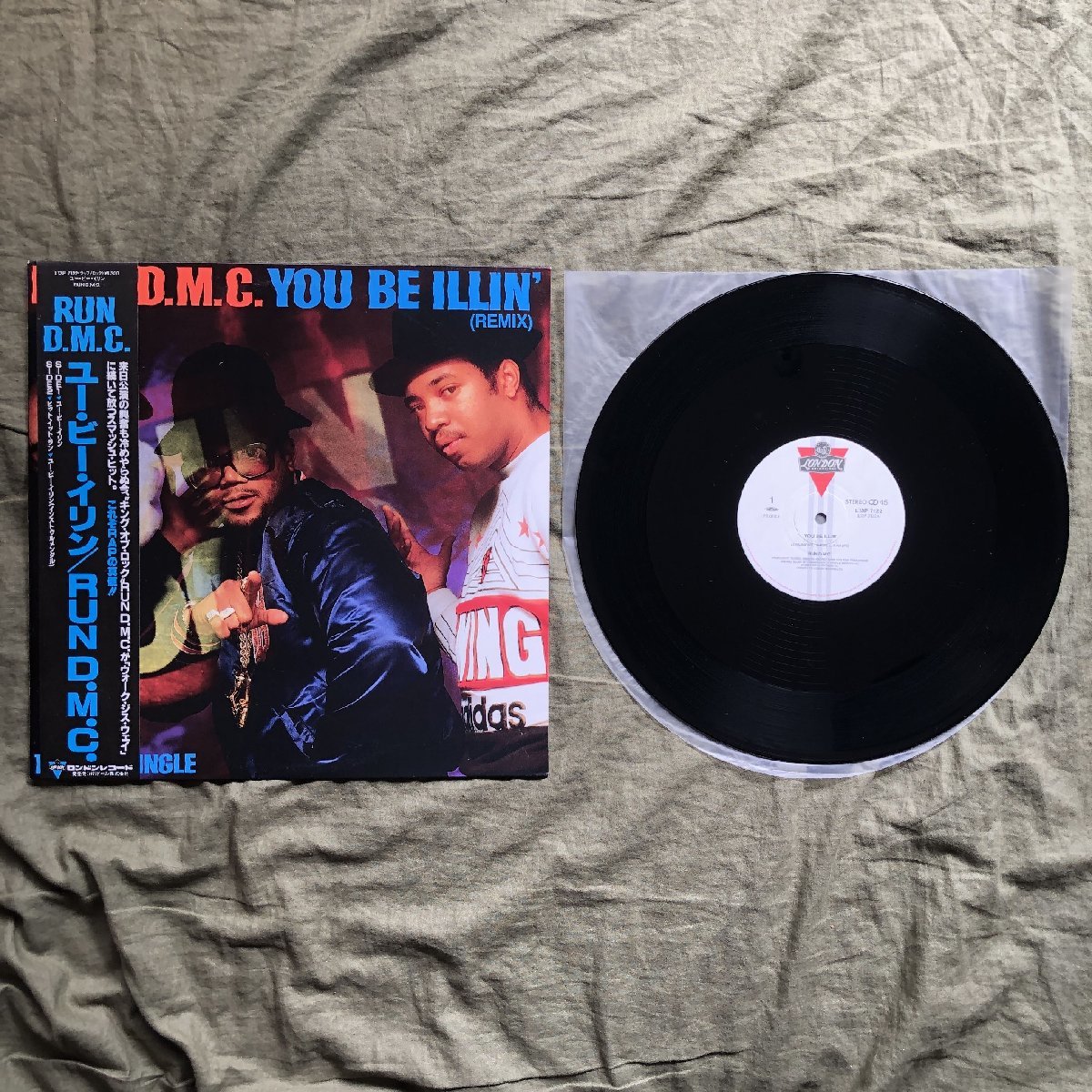 傷なし美盤 美ジャケ ほぼ新品 1986年 国内初盤 Run DMC Run-D.M.C. LPレコード You Be Illin' (Remix) 帯付 Rap Hip-hop 両面マト111_画像5