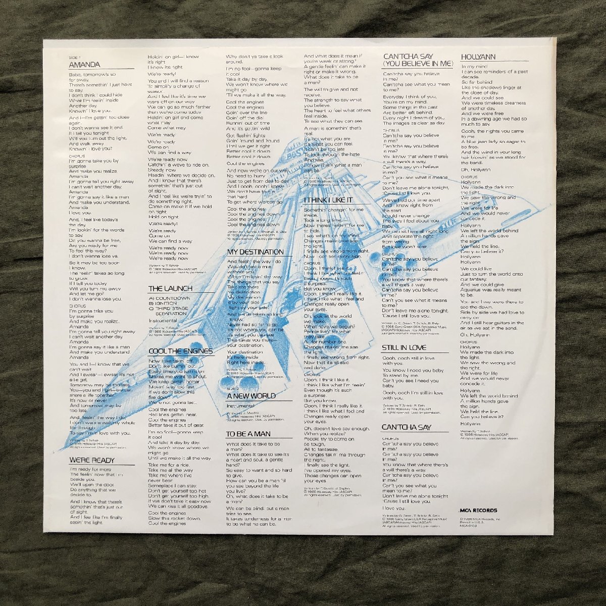 傷なし美盤 美ジャケ 美品 MASTERDISK刻印 MCA-6188 1986年 米国 本国オリジナル盤 ボストン Boston LPレコード Third Stage: Tom Scholz_画像6
