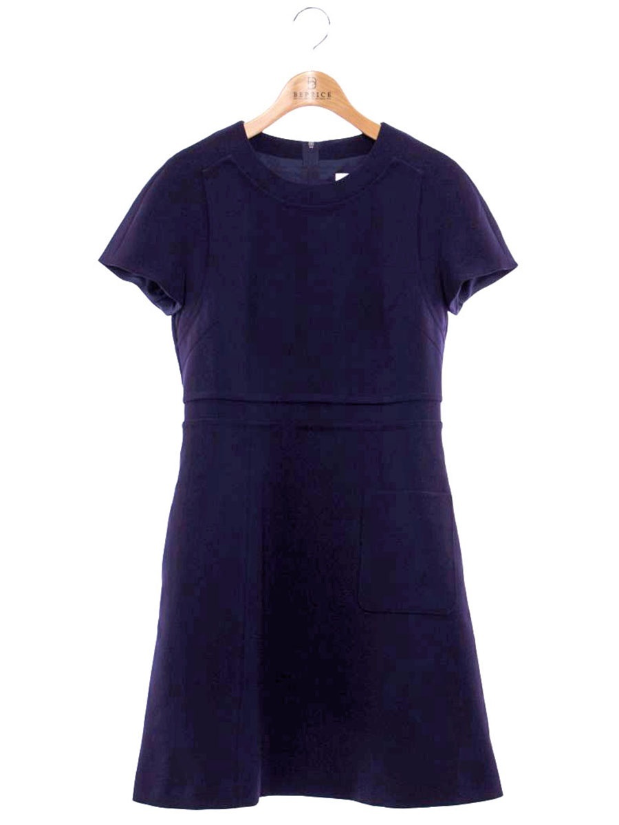 フォクシーニューヨーク Topstiched Short Sleeve Mini Dress 36081 ワンピース 40 ネイビー ITJFQYH0VCE8