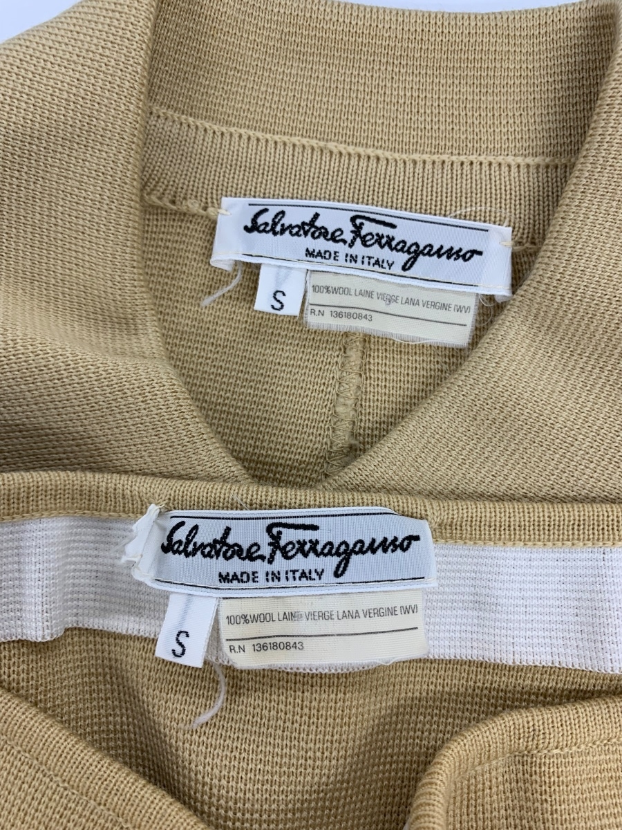  Salvatore Ferragamo 136180843 skirt suit S beige knitted setup ITAGQUBPFREV