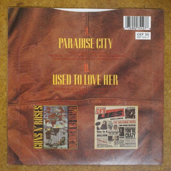 f08/EP/Guns N' Roses - Paradise City /UK GEF50の画像2