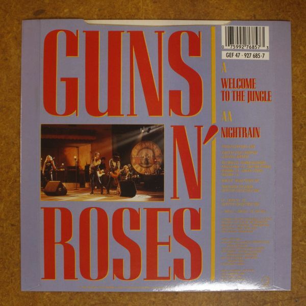 f08/EP/Guns N' Roses - Welcome To The Jungle / Nightrain　/UK　927 685-7_画像2