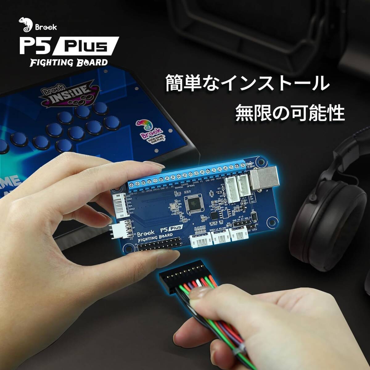 Brook P5 Plus Fighting Board P5プラス ファイティングボード アーケードコントローラー 変換基板 Game PS4 Switch PC タッチパッド_画像5