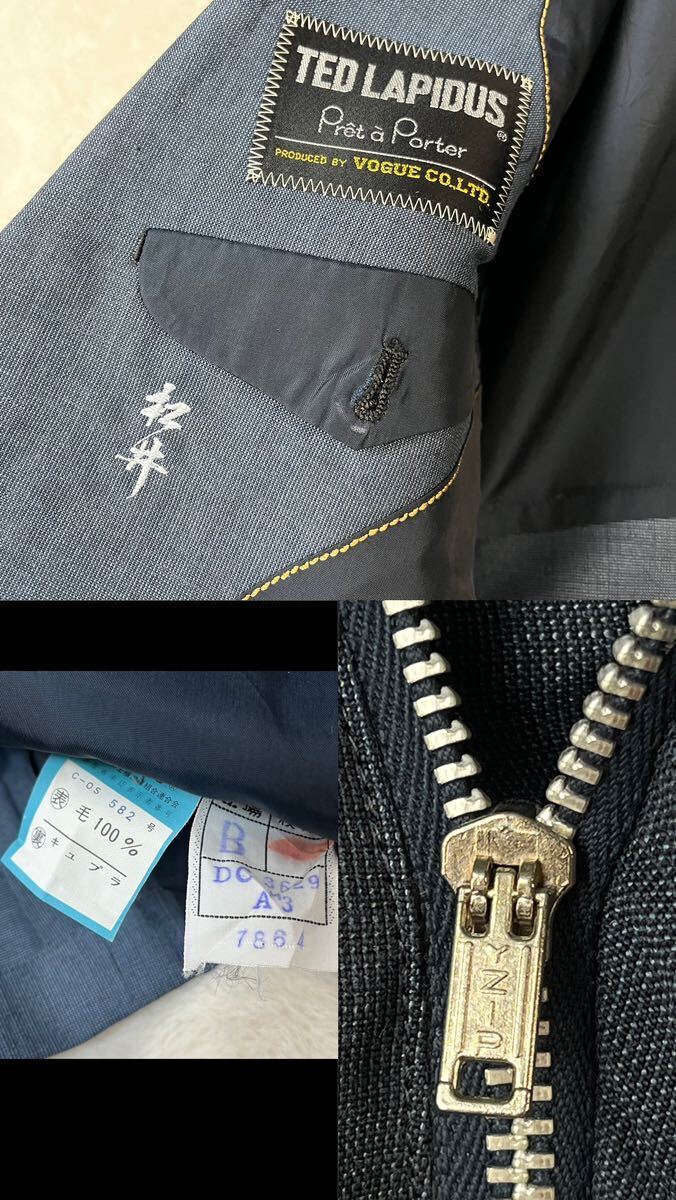 TED LAPIDUS テッドラピドス セットアップスーツ 上下セット レトロスーツ 紳士服 ウール100% YZIP ヴィンテージ old A3_画像10