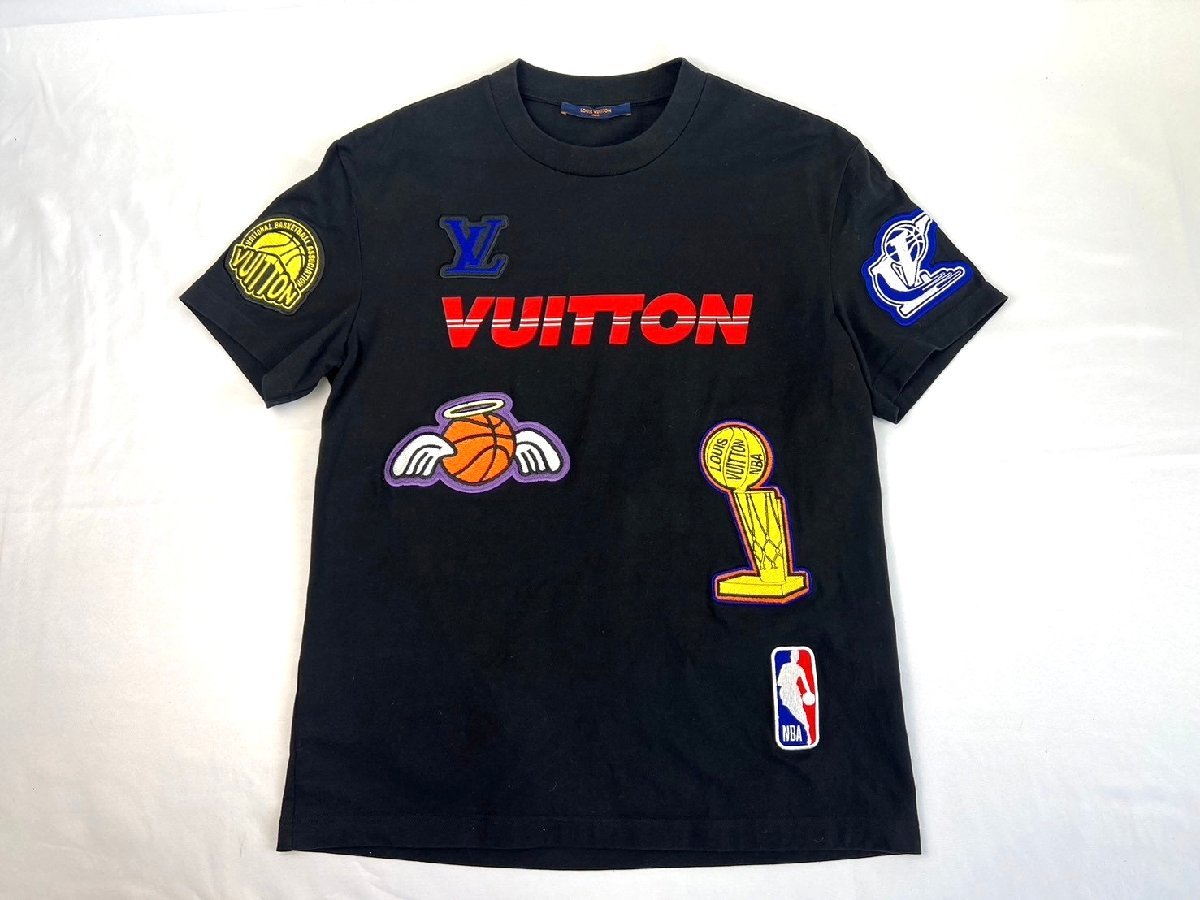 ルイヴィトン Louis Vuitton NBA コラボ　ワッペンクルーネックTシャツ　ブラック　サイズS