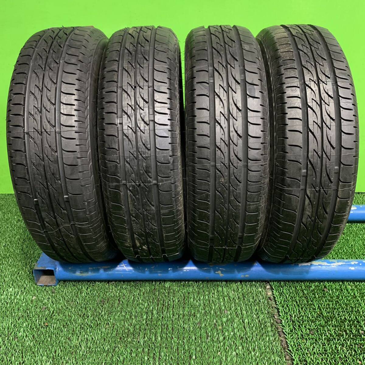 AE533-403 ☆新品☆ブリヂストンNEXTRY 155/65R13 73S 社外ホイール13x4.0B +45PCD100 4穴 【4本】 ラパン モコ ekワゴン 等 1円スタートの画像9