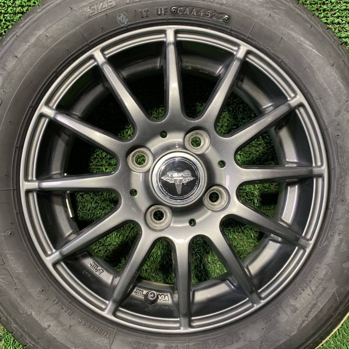 AE532-403 ★新品★ブリヂストンNEXTRY 155/65R13 73S 社外ホイール TEAD 13x4.00B +45 PCD100 4穴 【4本】 ココア ラパン 等 1円スタート_画像4