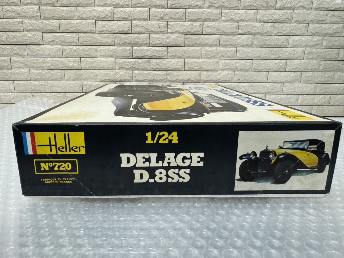 三159☆【未組立】Heller エレール 1/24スケール DELAGE ドラージュ D.8SS プラモデル No.720 当時物 レトロ バーコードなし☆_画像6