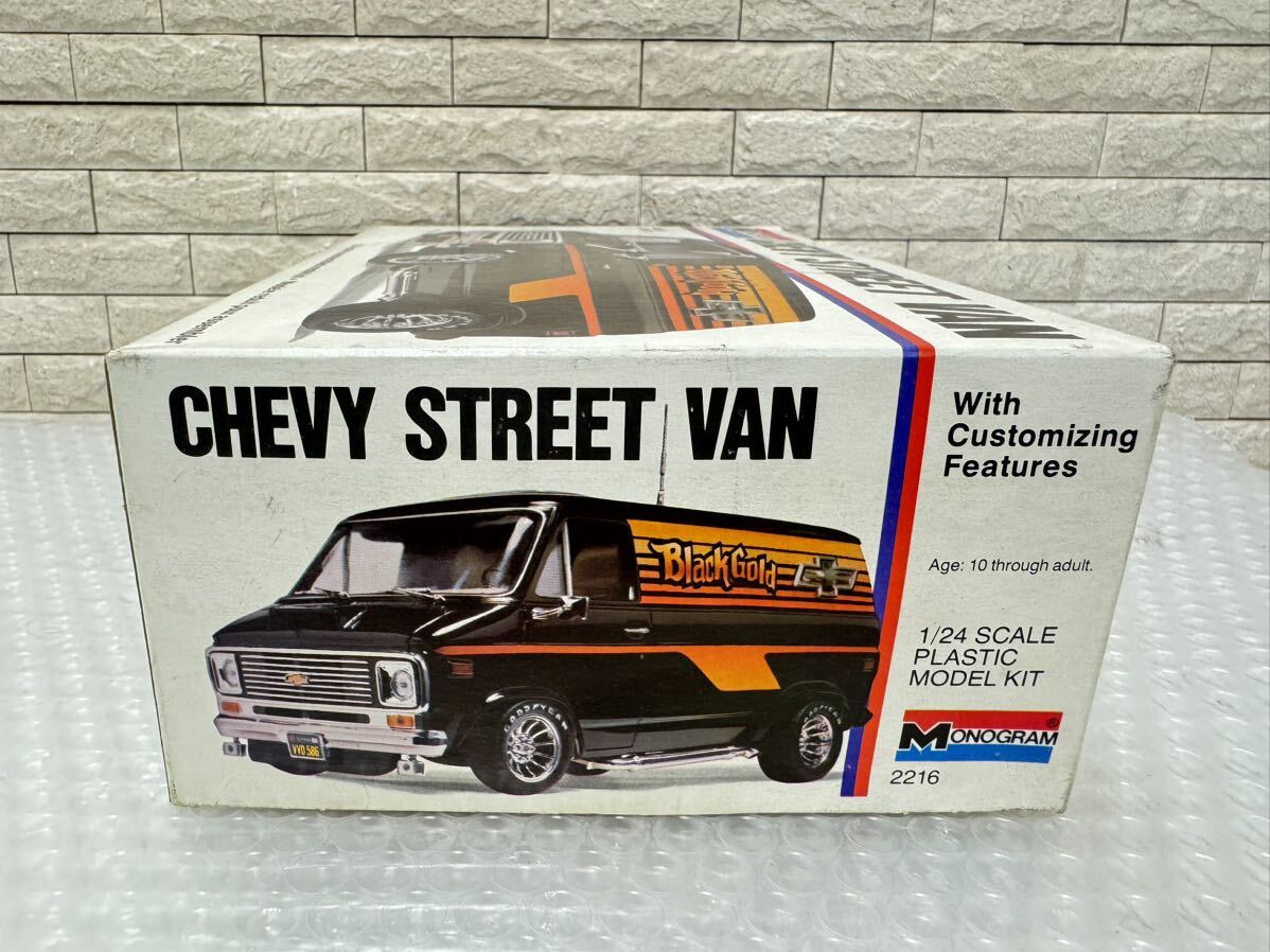 三210☆【現状品】モノグラム シェビー シボレー Monogram Black Gold Chevy Street Van 2216 1/24 プラモデル 希少品 当時物☆の画像3