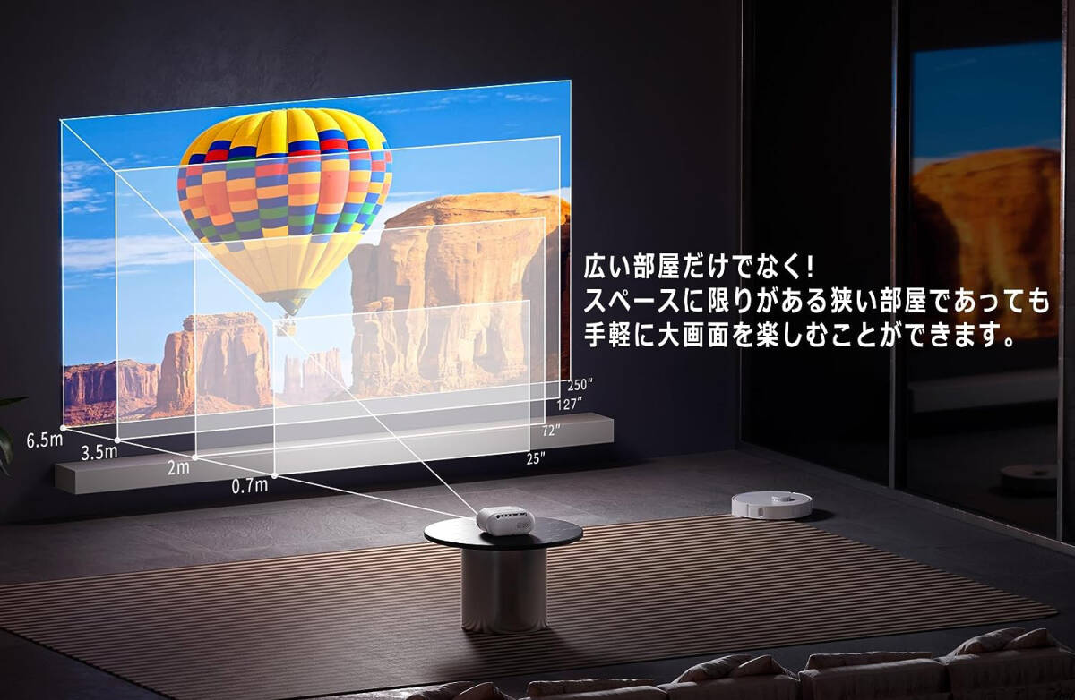 ホワイト　プロジェクター　ホームプロジェクター　ホームシアター　ホーム　4K　Bluetooth　天井投影　家庭用　TV