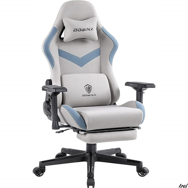 グレー ゲーミングチェア イス オフィスチェア ポケットコイル インテリア フットレスト 模様替え チェア オフィス