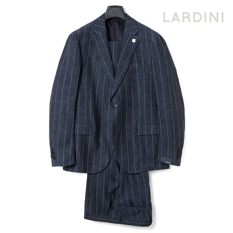 ◆【LARDINI(ラルディーニ)/春夏/リネンポプリンストライプ柄2Bスーツ(SOFT)】[ldn2450141-52]_画像1