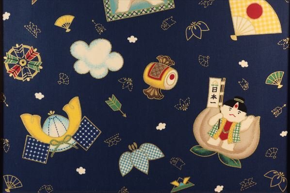 金太郎 桃太郎 鯉のぼり 刺画 約64.5cm×53.2cm 絵画 書画 骨董品 美術品 9583tbz_画像5