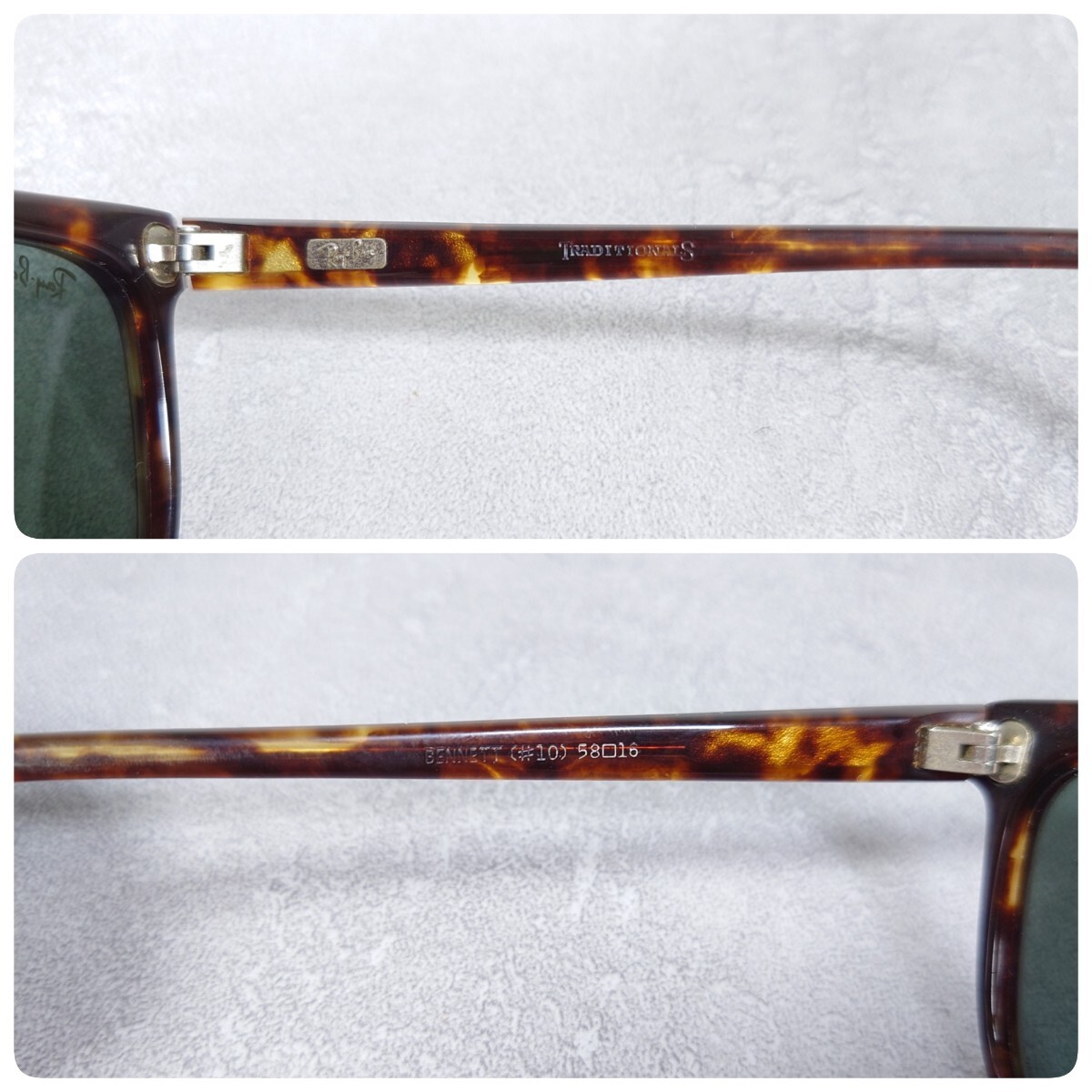 [VINTAGE]Ray-Ban Bausch & Lomb BENNETT панцирь черепахи солнцезащитные очки с футляром RayBan boshu ром be сеть Vintage Vintage 