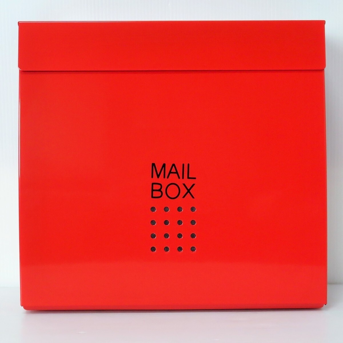 セール6月30日まで 郵便ポスト郵便受けおしゃれかわいい人気北欧大型メールボックス 壁掛け鍵付きマグネット付きつやあり赤色ポストpm173-1_画像2
