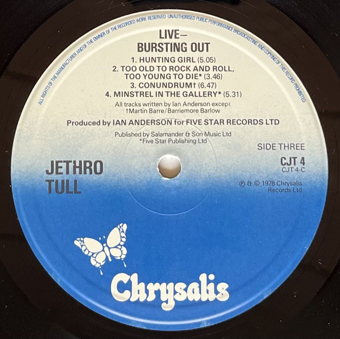 【美品】Jethro Tull / Live - Bursting Out UK盤 Orig 2LP ジェスロ・タル_画像9