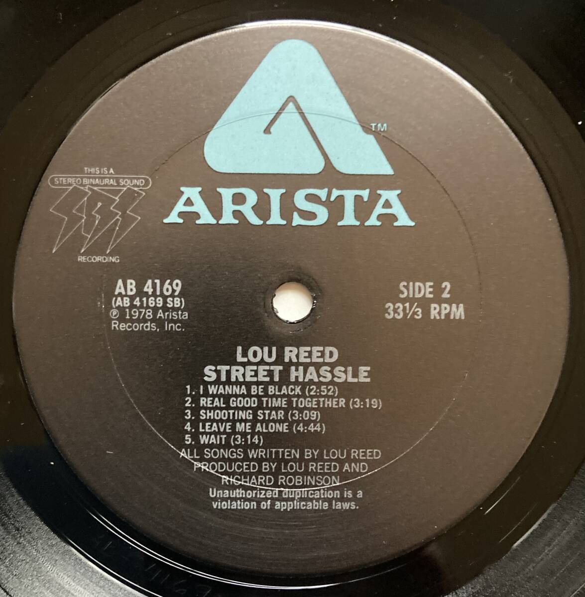 LOU REED / STREET HASSLE ARISTA AB 4169_画像3