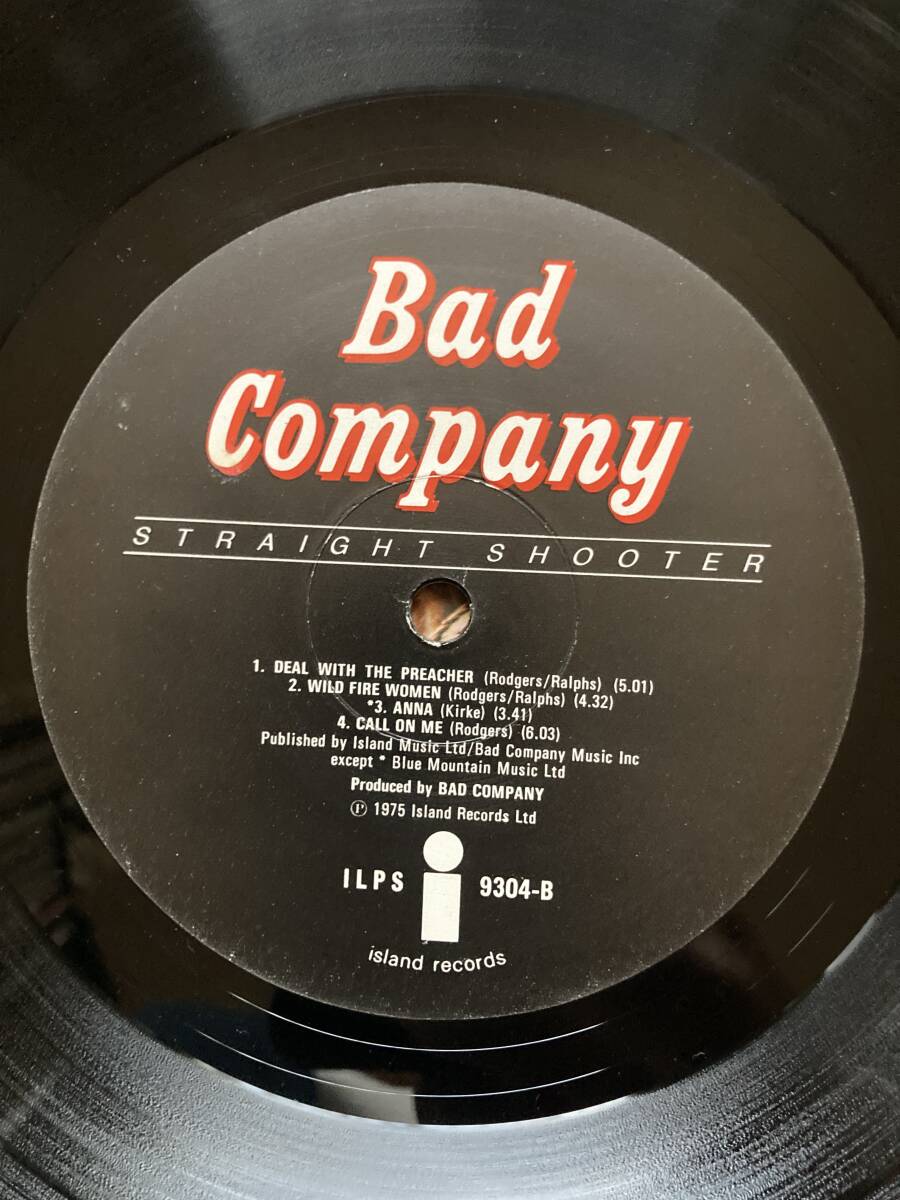 BAD COMPANY / STRAIGHT SHOOTER UK ISLAND 両面TML ILPS 9304 マト1U_画像3