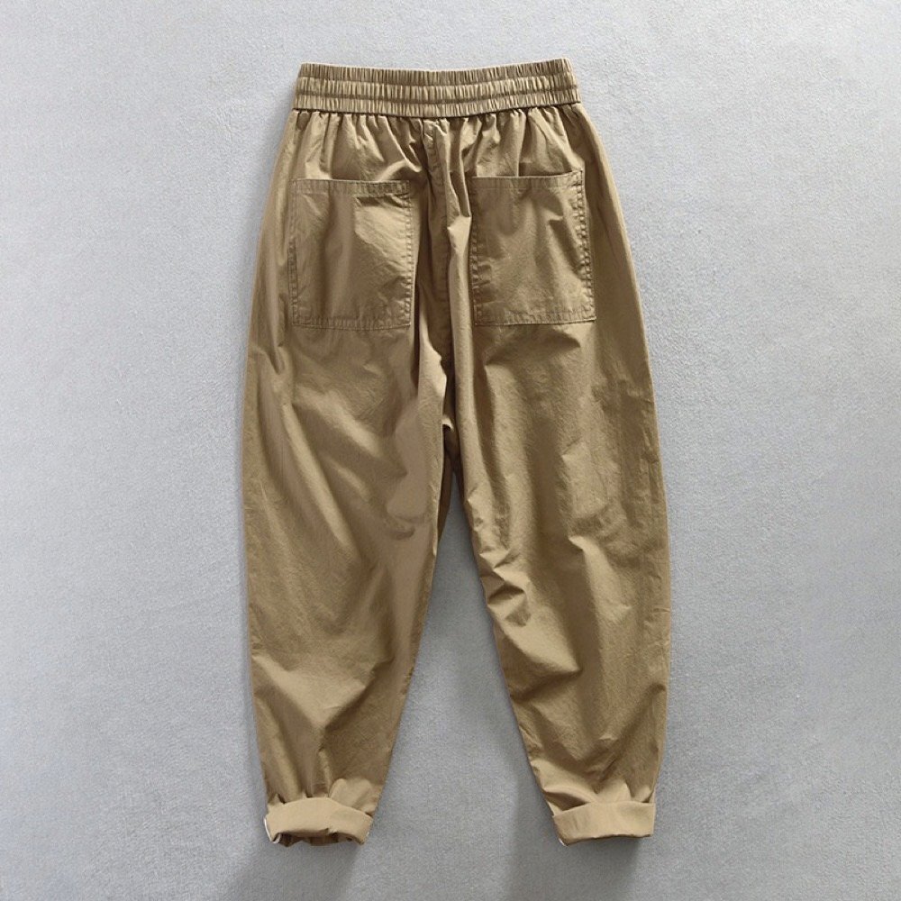  men's cargo pants wide pants cotton trousers plain work pants Easy pants long pants casual bottoms coffee 3XL