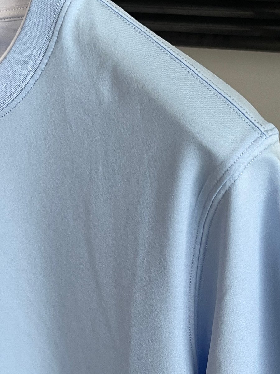 BRUNELLO CUCINELLI(ブルネロ クチネリ) メンズ　半袖T-シャツ　丸首　綿　ブルー　XLサイズ　トップス カットソー　クルーネック_画像3