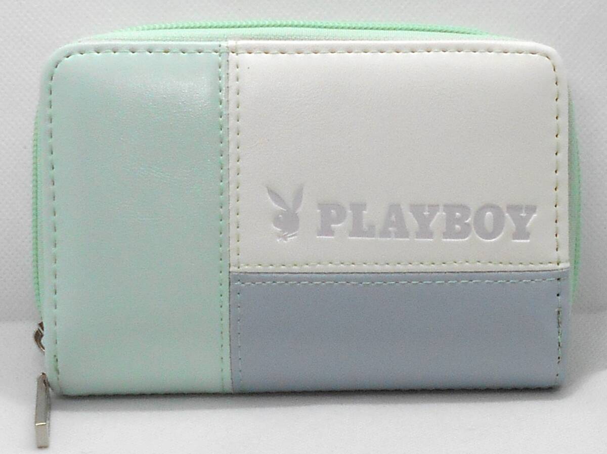【新品】プレイボーイ　レディース　二つ折り財布　グリーン　ラウンドファスナー　財布