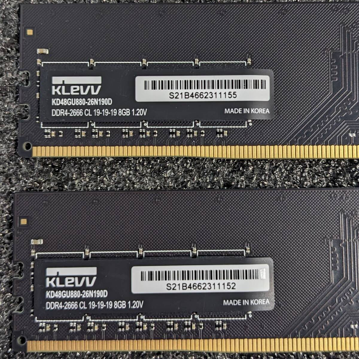 【中古】DDR4メモリ 16GB(8GB2枚組) KLEVV KD48GU880-26N190D [DDR4-2666 PC4-21300]_画像5