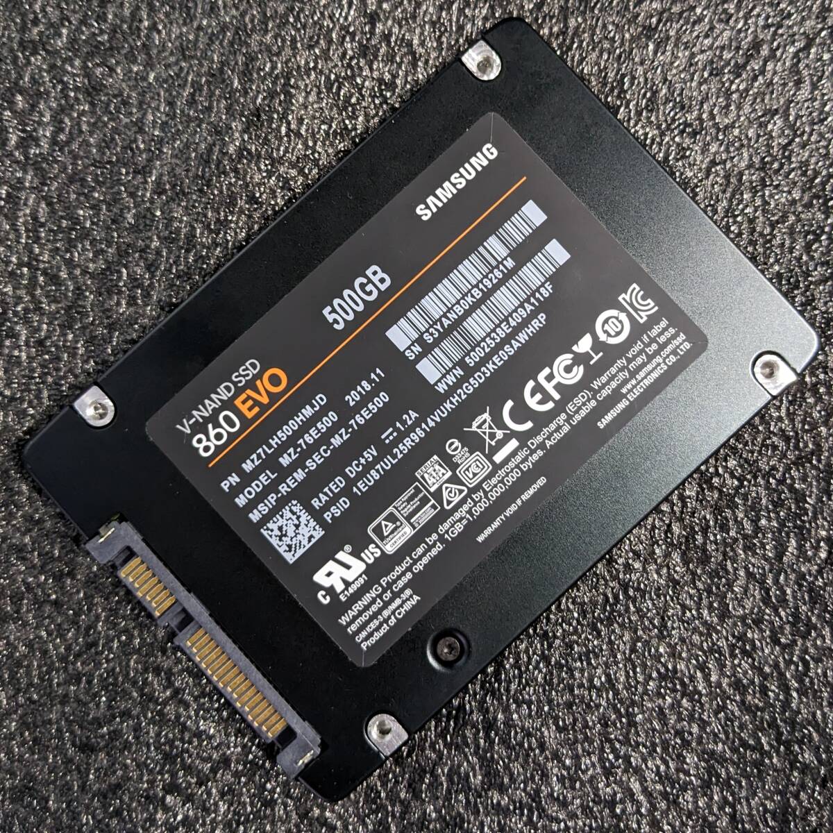 【中古】SAMSUNG 860 EVO 500GB [2.5インチ SATA 7mm厚 TLC]