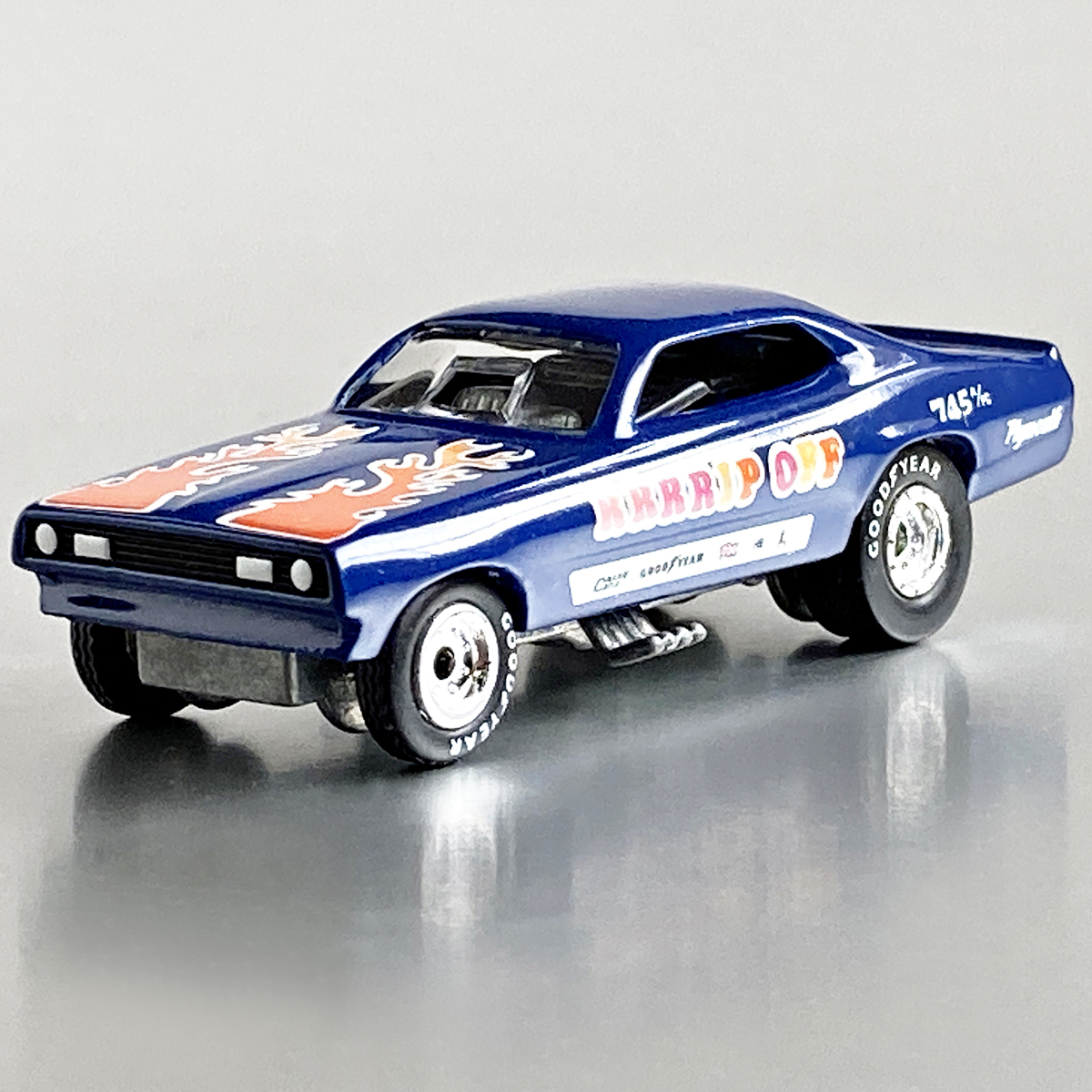 1/64 ジョニーライトニング 1971 プリムス ダスター ファニーカー Johnny Lightning '71 Plymouth Duster Funny Car NHRA Rrrrip Off_画像5