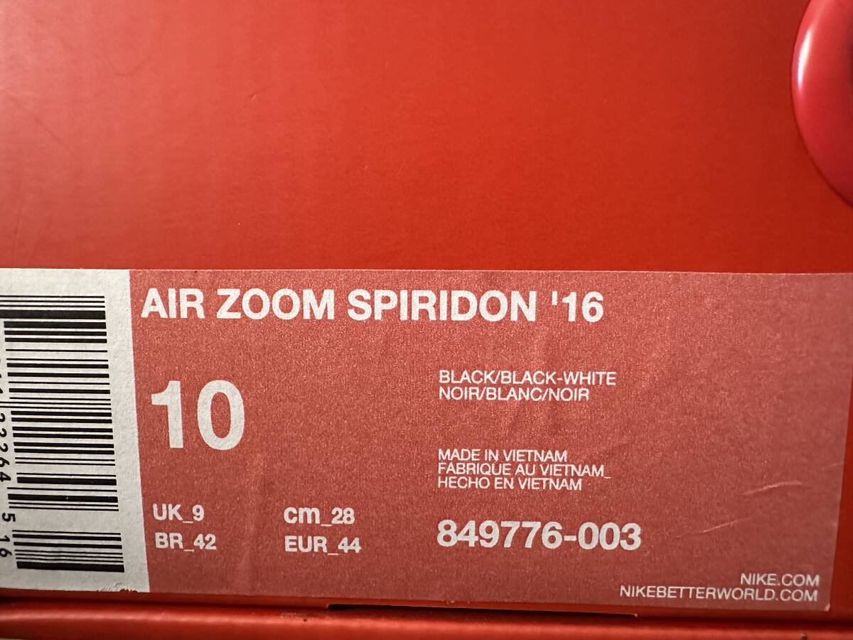 送料無料 正規 Nike air zoom spiridon 28cm ナイキ エア ズーム スピリドン black white grey 849776-003の画像8