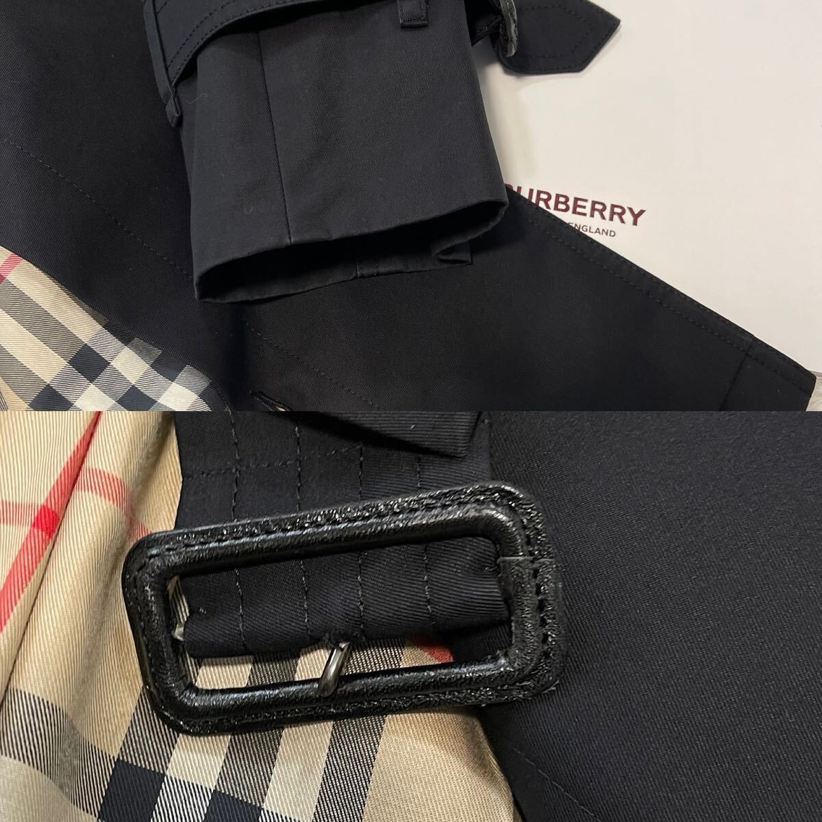 大きいサイズ 美品 バーバリー BURBERRY バーバリーロンドン トレンチコート スプリングコート ウールライナー付き ノバチェック 通勤 40_画像9