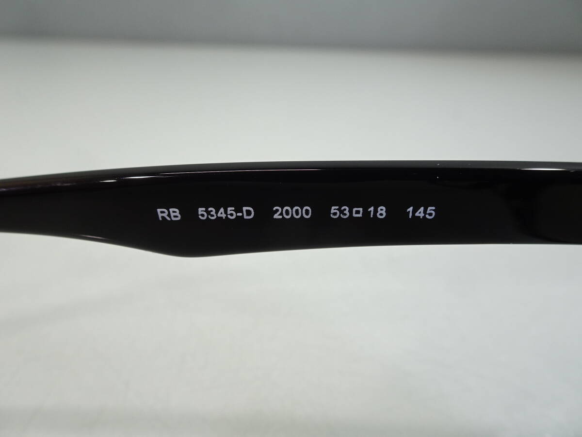 RayBan/レイバン　メガネフレーム　RB5345-D　2000　53口18　145　伊達メガネ　アジアンフィット　中古_画像4