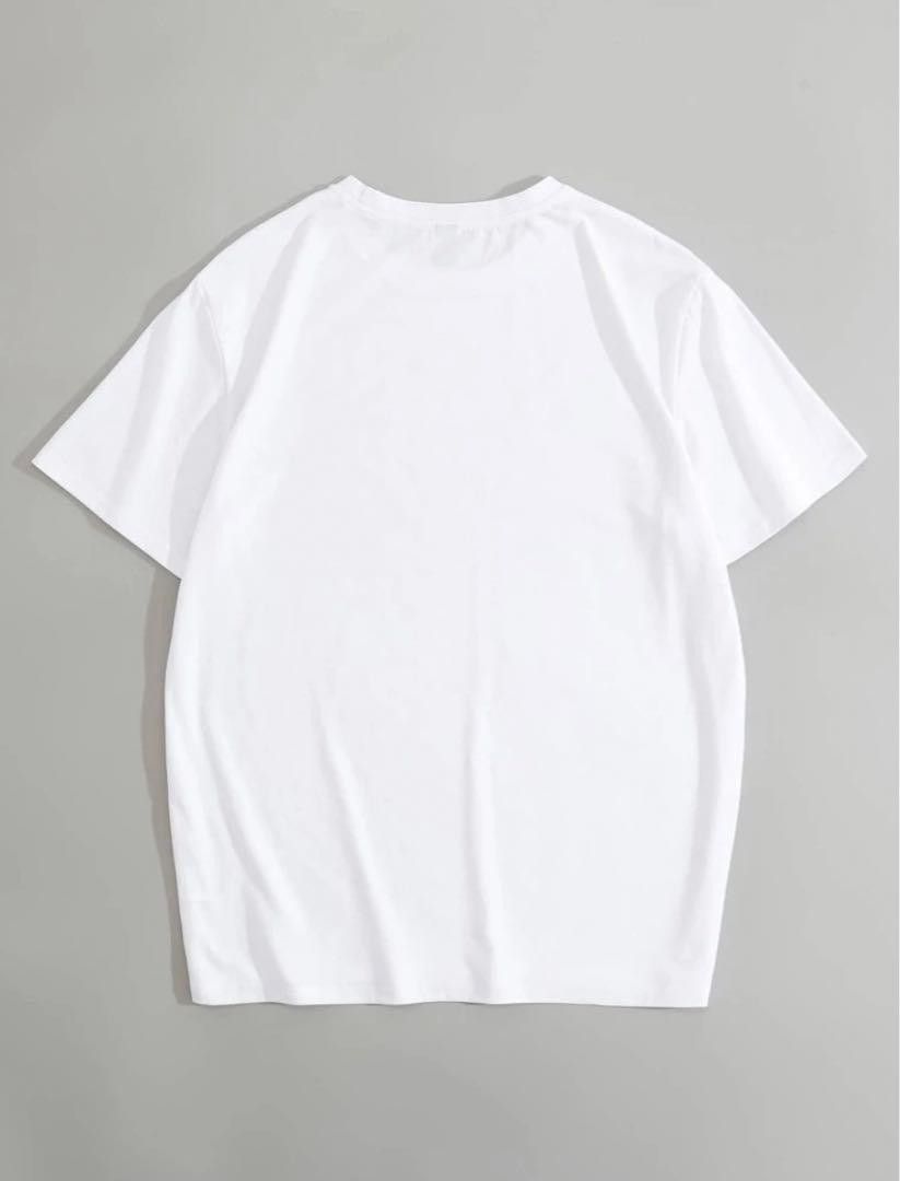 大きいサイズ ワンピース チュニック 3L レディース ブラウス トップス 面白プリント　ホワイト　 半袖Tシャツ　