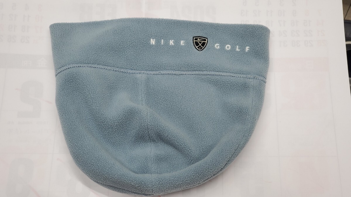 使用品NIKE ナイキ水色ランニングRUNNINGトレーニング ゴルフ GOLF フリース ビーニー 頭囲不明 当方頭囲58cm ナイキロゴリバーシブル仕様_画像3