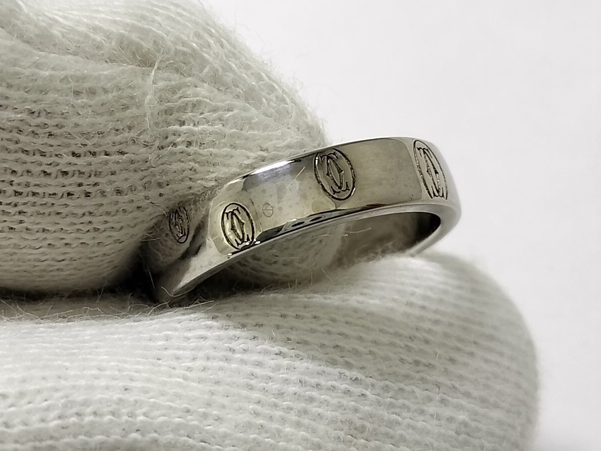 ●カルティエ Cartier K18WG ハッピーバースデー リング 指輪 サイズ47 約7号 ホワイトゴールド 750 4.8g [Jコレ] 678Mの画像4