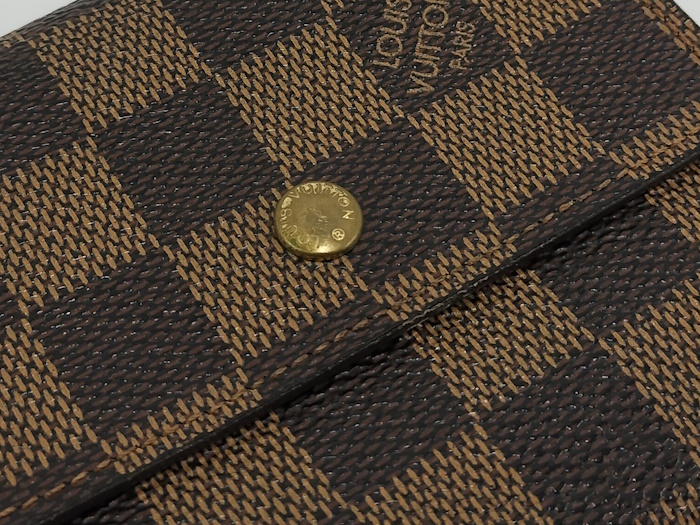 【中古】LOUIS VUITTON ポルトモネ ビエ カルトクレディ 三つ折り コンパクト財布 ダミエ エベヌ N61652の画像9