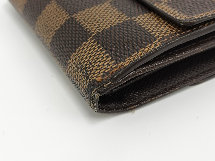 【中古】LOUIS VUITTON ポルトモネ ビエ カルトクレディ 三つ折り コンパクト財布 ダミエ エベヌ N61652の画像4