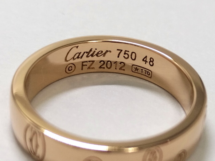 【中古】Cartier バースデーリング 750PG K18PG ピンクゴールド 表記サイズ48 約4.6gの画像6