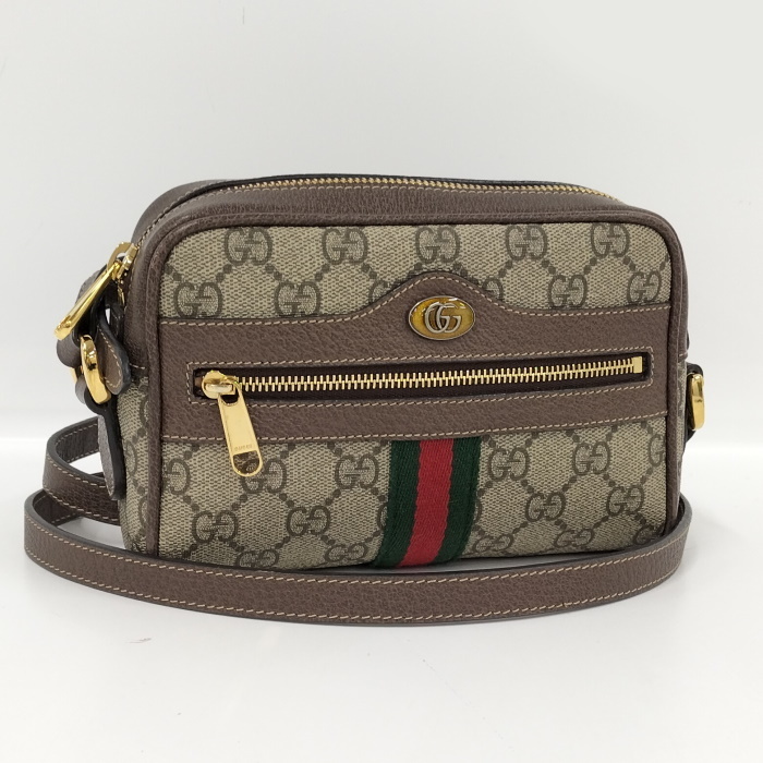 【中古】GUCCI オフィディア ショルダーバッグ GGスプリーム シェリーライン レザー PVC ベージュ系 517350_画像1