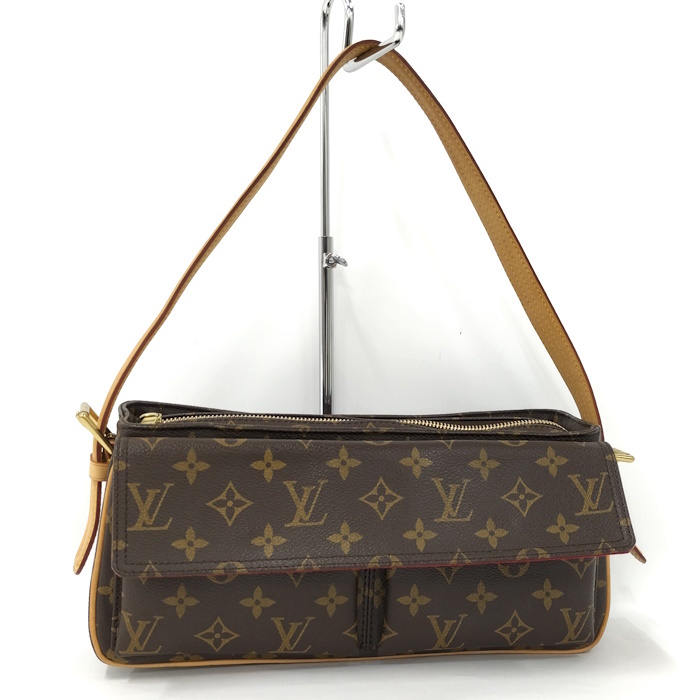 【中古】LOUIS VUITTON ヴィバシテMM ショルダーバッグ モノグラム レザー M51164