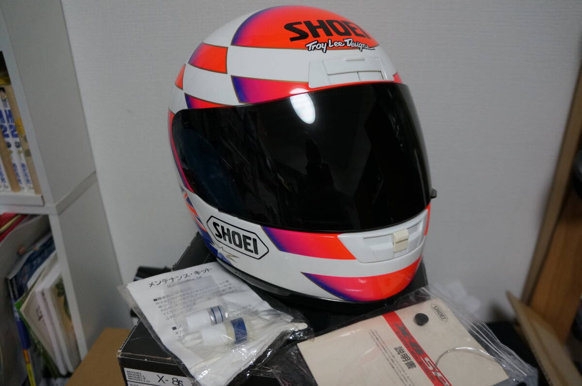 SHOEI X-8SP ワイン ガードナー 選手 レプリカ ヘルメット Wayne Gardner 内装修理済 HONDA ロスマンズ NSR RVF Rothmans OKI 美品_画像1