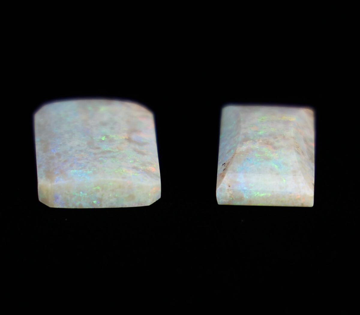 天然オパール ルース ホワイト 裸石 素材 宝石 特大 カット 虹の画像7