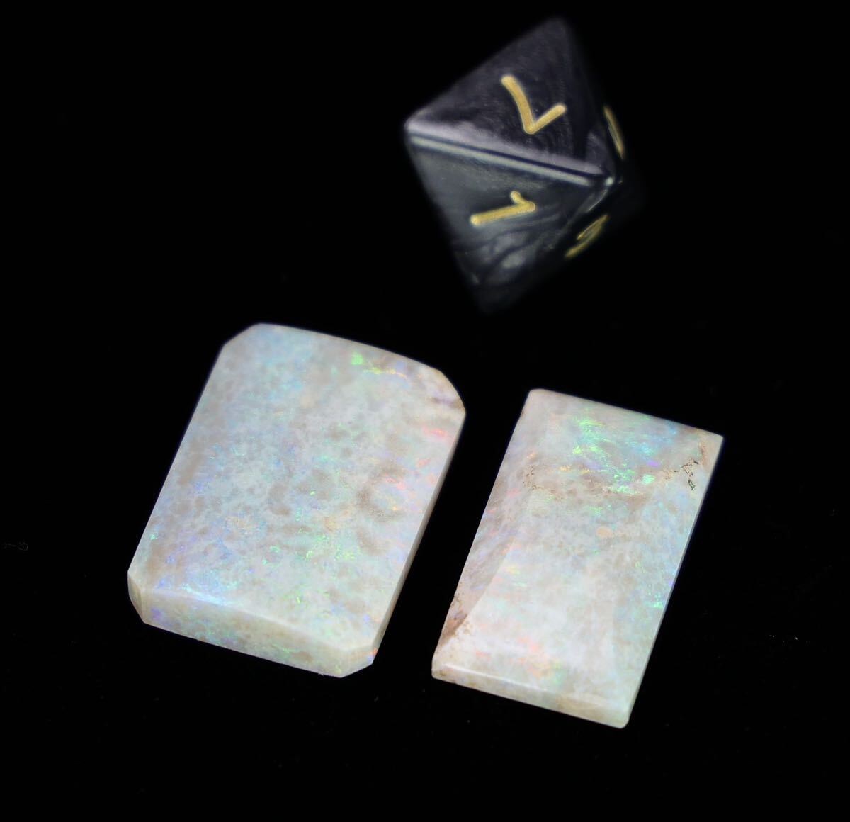天然オパール ルース ホワイト 裸石 素材 宝石 特大 カット 虹の画像2