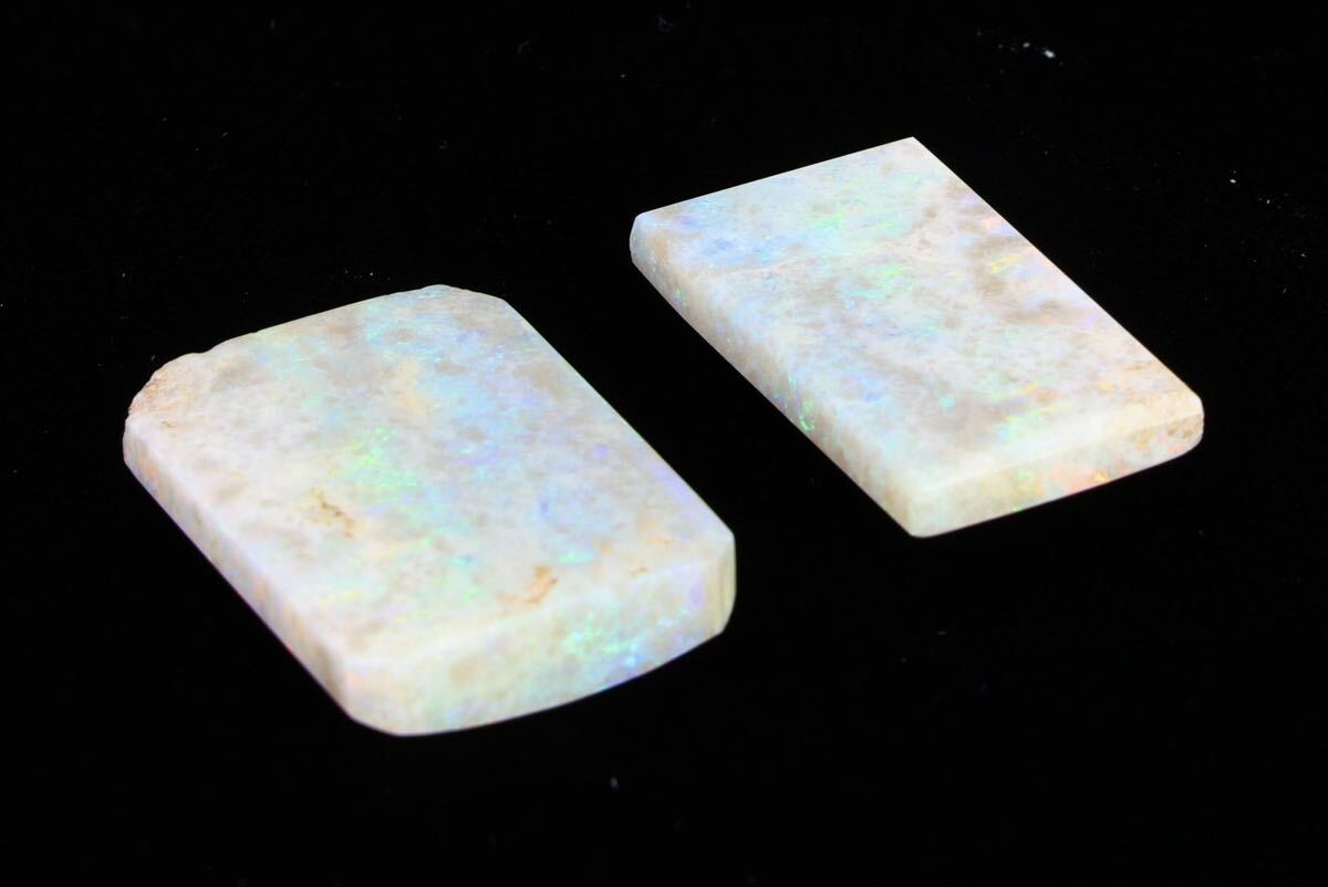 天然オパール ルース ホワイト 裸石 素材 宝石 特大 カット 虹の画像3