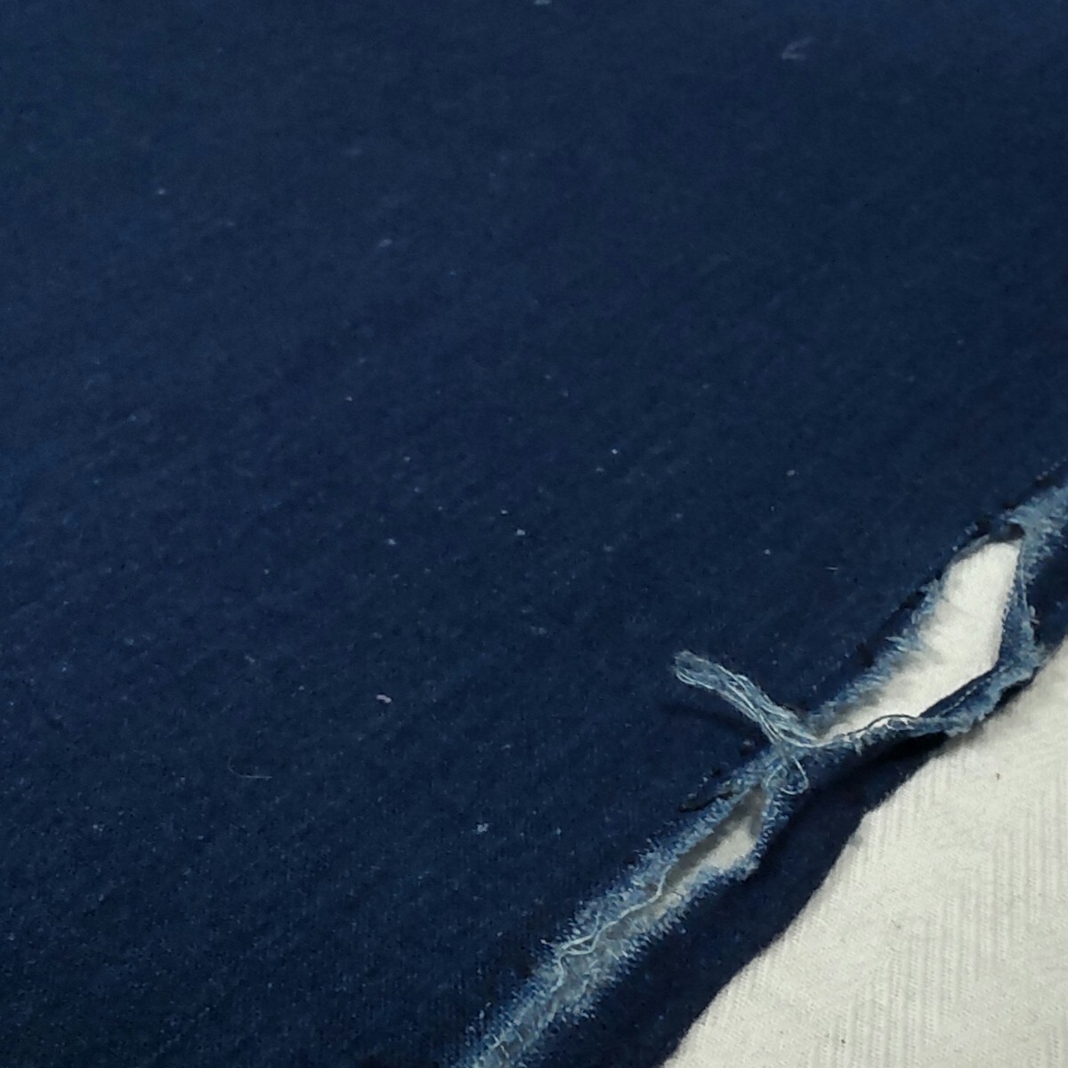 【時代布】藍染め 木綿 無地 3枚 合計約540cm 生地 古布 古裂 アンティーク リメイク素材 A-680_画像6