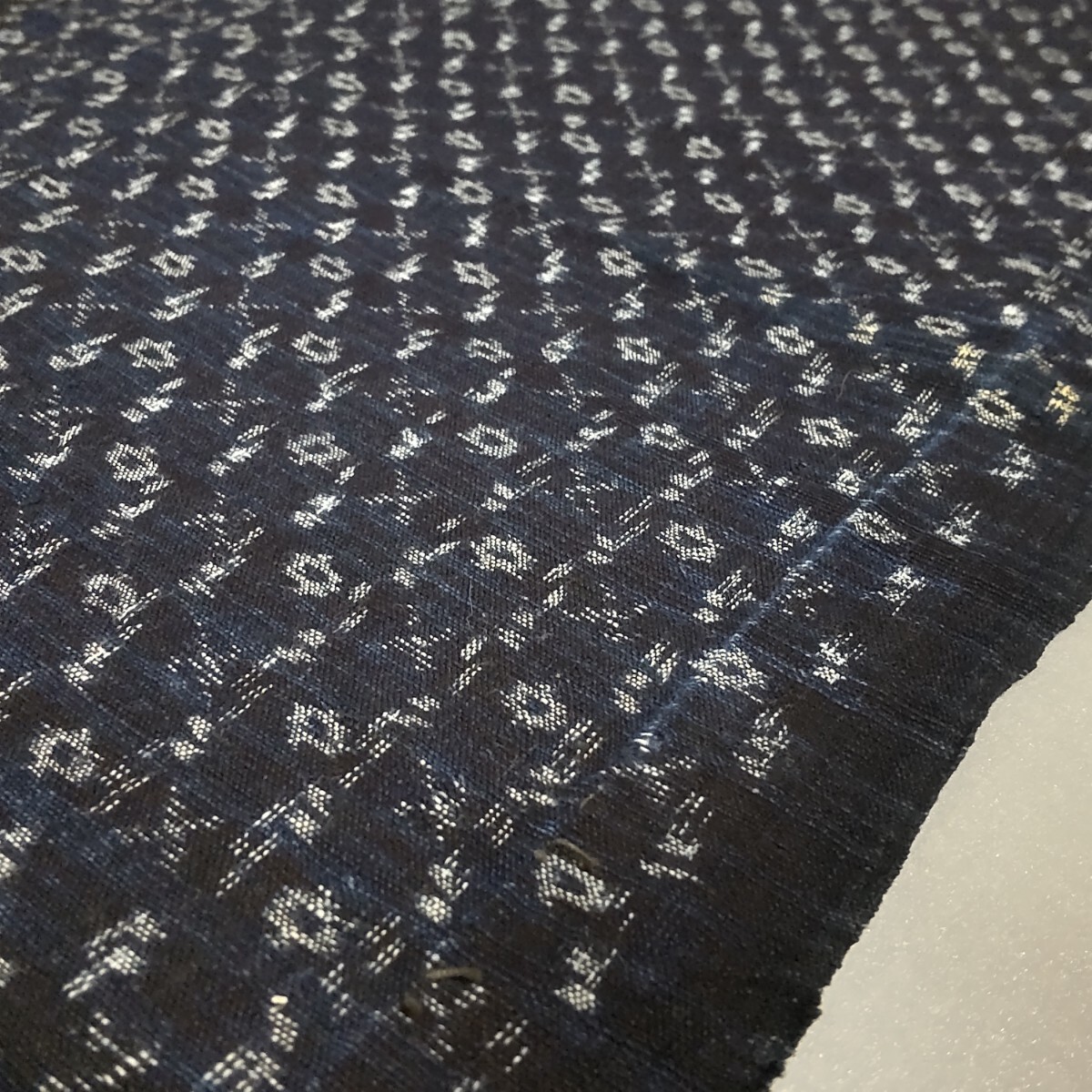 【時代布】木綿 絣 かすり 約300cm 生地 古布 古裂 アンティーク リメイク素材 A-704_画像8