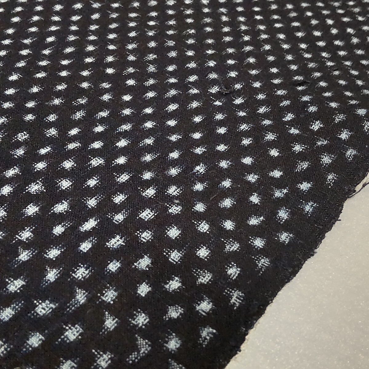 【時代布】木綿 絣 かすり 約280cm 生地 古布 古裂 アンティーク リメイク素材 A-706の画像7