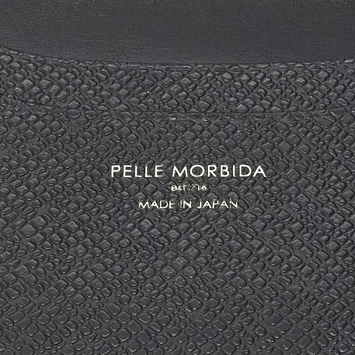 D♪PELLE MORBIDA ペッレモルビダ 名刺入れ Barca pmo-ba305 ブラック 黒 牛革 型押し_画像6